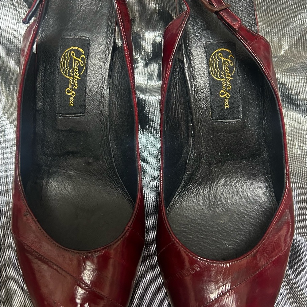 Red Patent Leather Slingback Heels